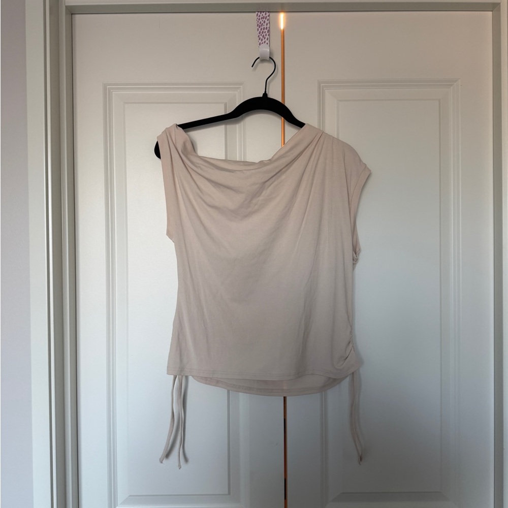 Fashion Nova Draped Sleeveless Tank in Light Beige